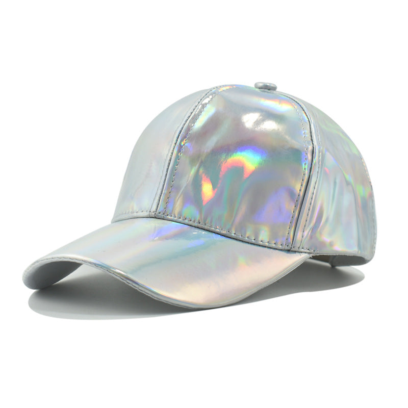 Wholesale new PU leather colorful baseball cap men's street personality cap women's curved brim face small hat