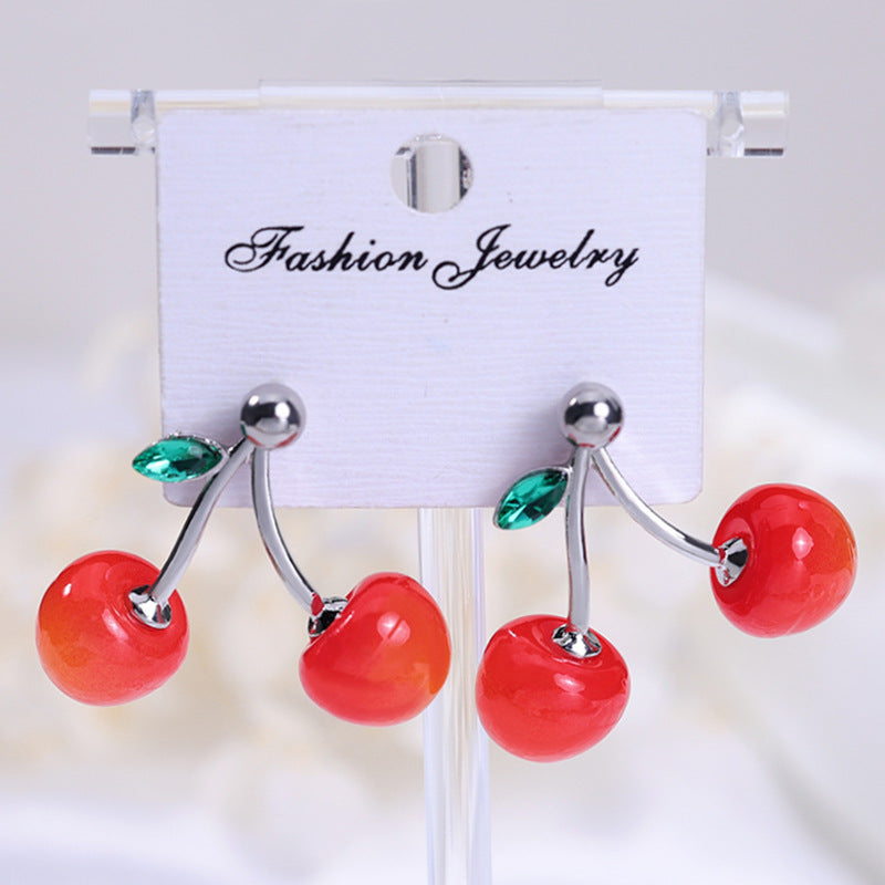 Wholesale Red cherry earrings exquisite cute pendant