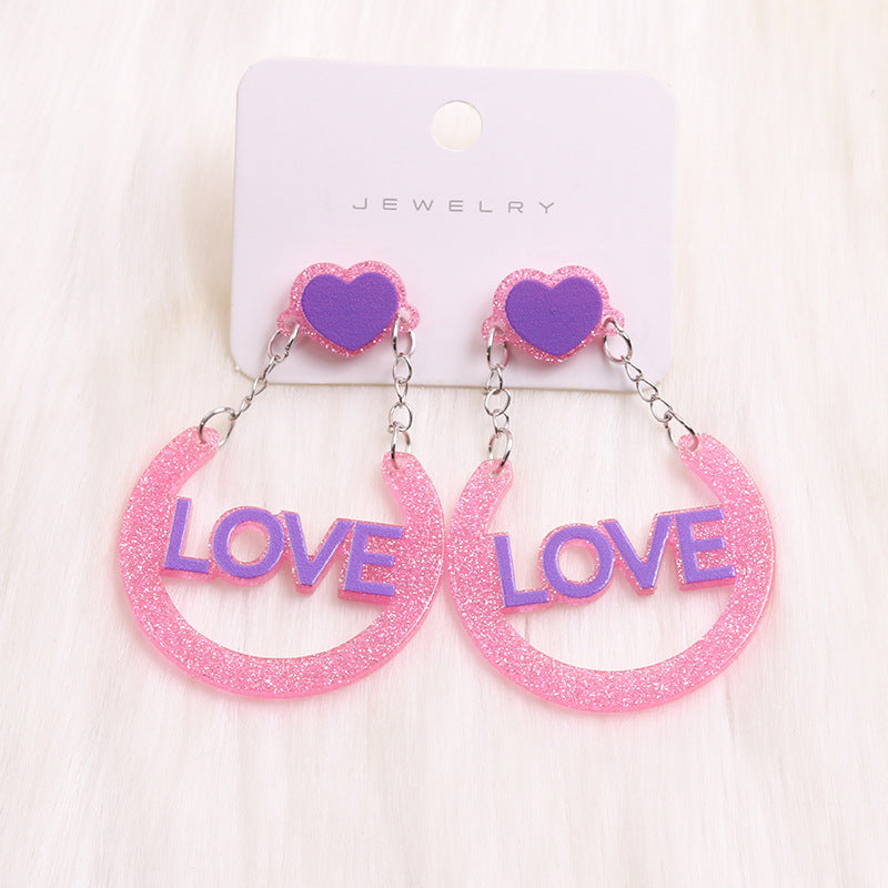 Wholesale Valentine's Day LOVE Acrylic Earrings