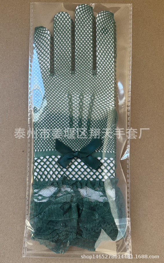 Wholesale Full-finger fishnet lace gloves