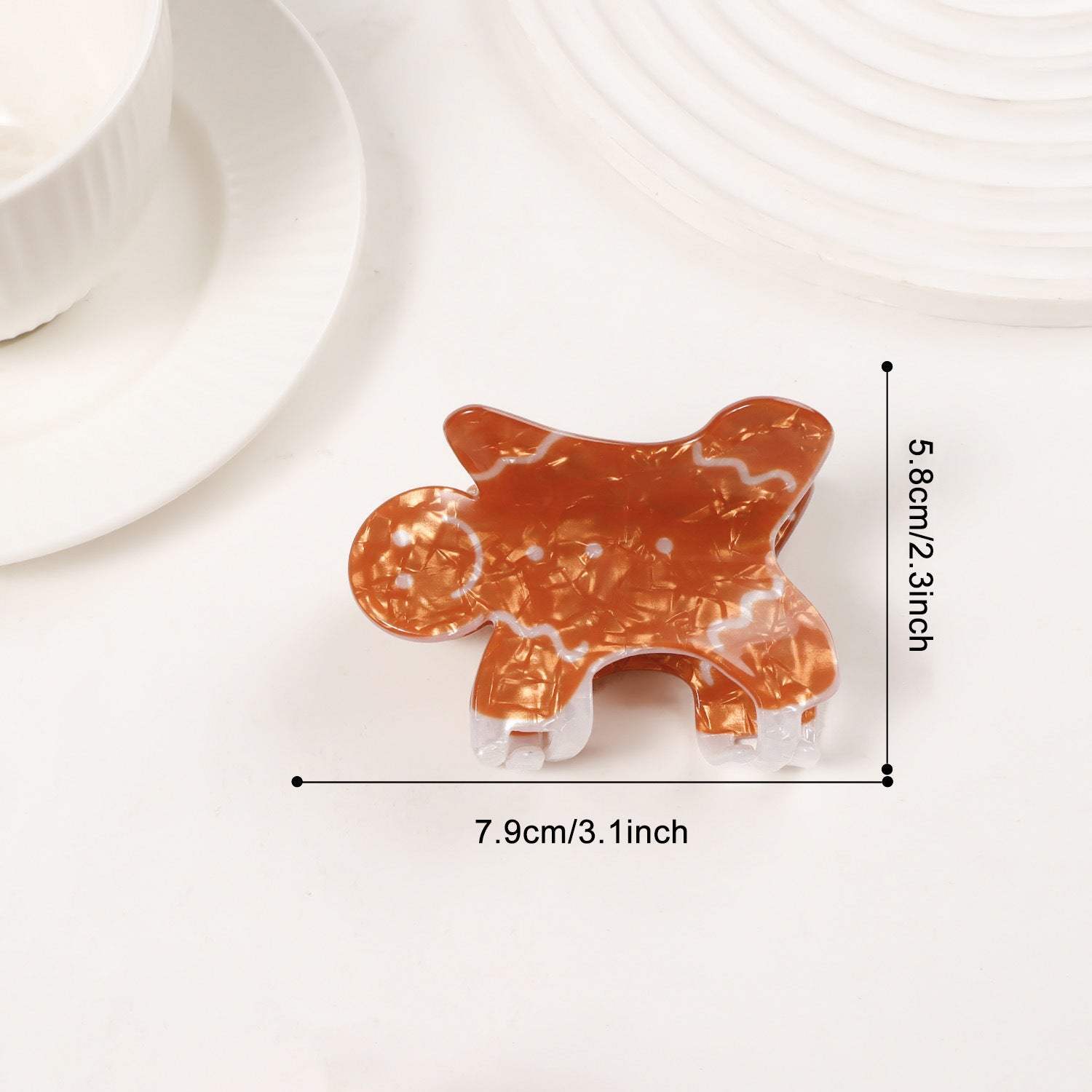 Wholesale PVC Hair Claw Clip Christmas Snowman Gingerbread Candy Cane Theme Holiday Party Hair Accessory For Women