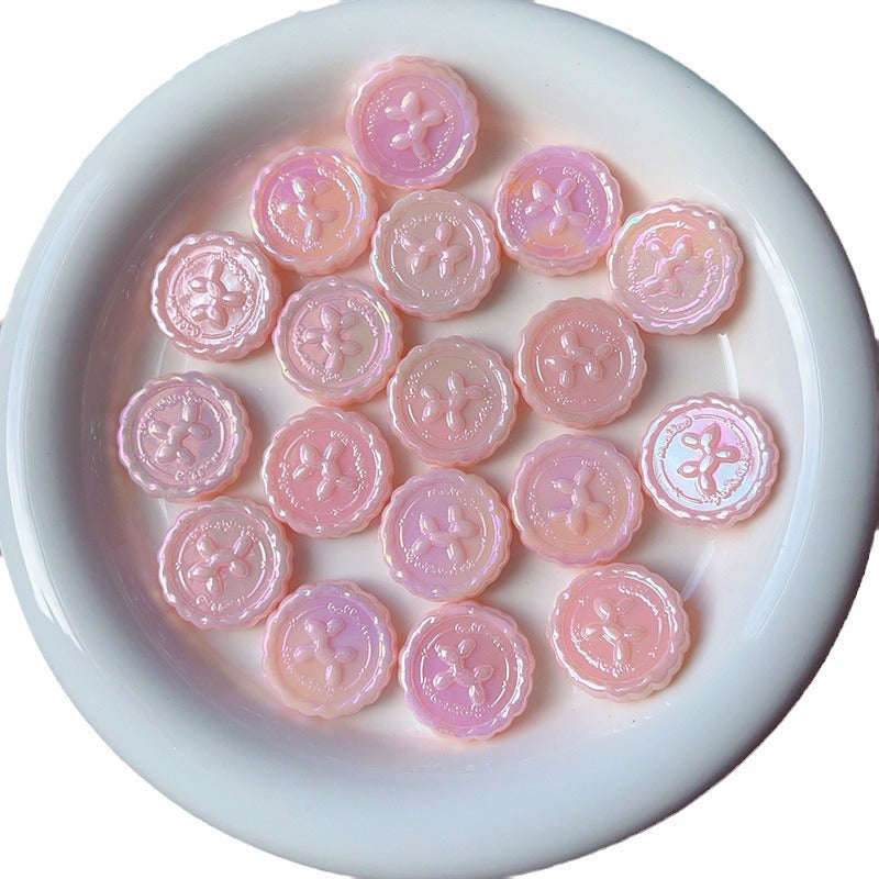 Wholesale 10pcs/pack Macaron straight hole balloon dog round seal beads