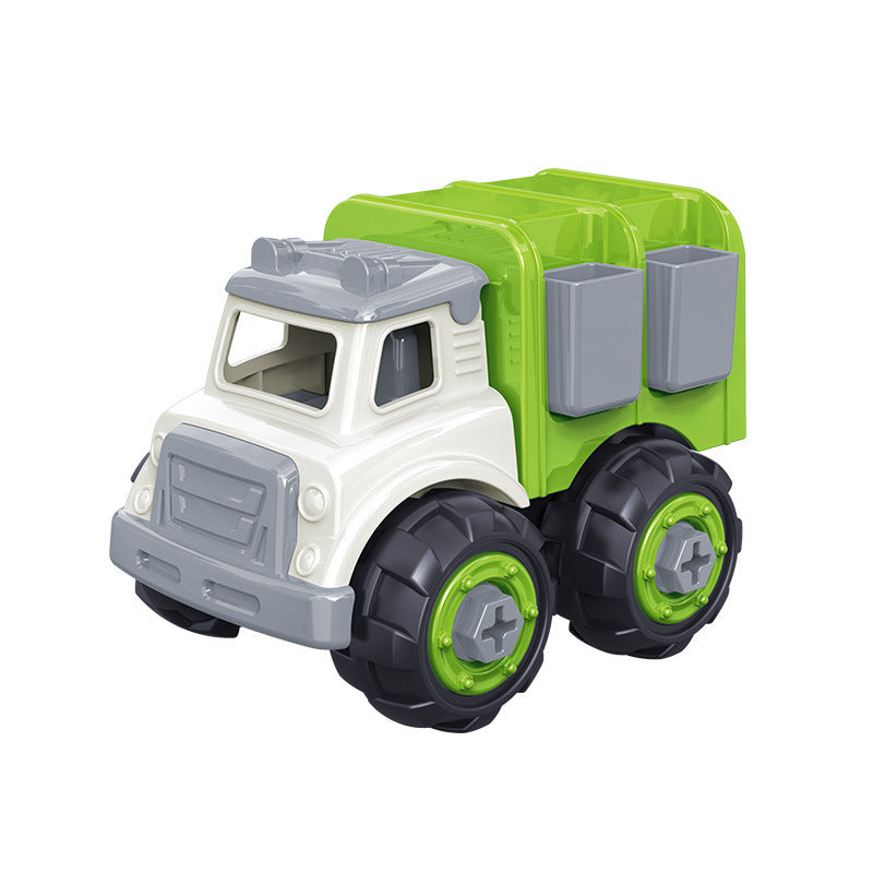 Wholesale Children's Disassembly and Assembly Sanitation Dump Truck Sliding Garbage Truck Set DIY Toys