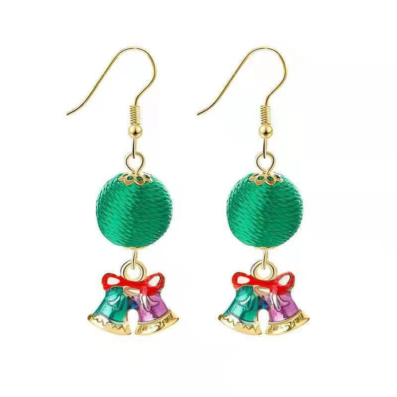 Wholesale Christmas snowflake candy bell reindeer earrings