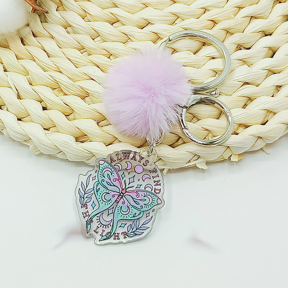 Llavero de alce de mariposa acrílica acrílica al por mayor