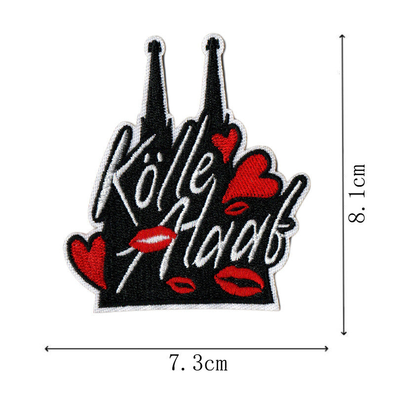 Wholesale Carnival Clown Crown Embroidered Iron On Patches Red Cartoon Design 12 Piece Set Towel Decoration DIY Craft Supply Gift Resale