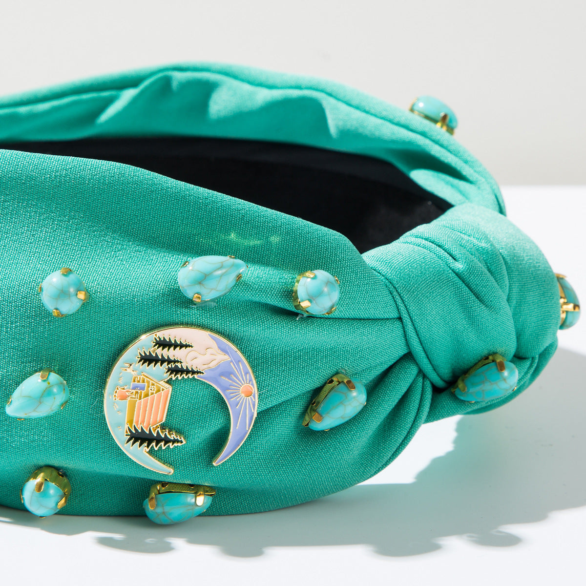 Wholesale Turquoise inlaid headband alloy oil dripping hair accessories