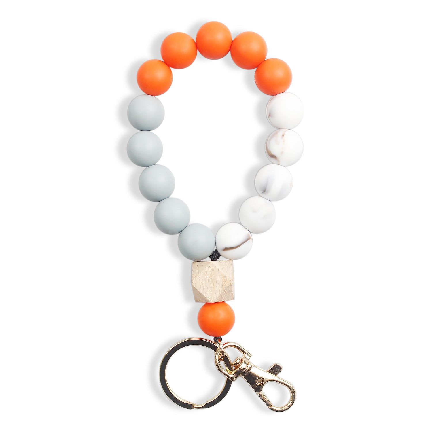 Wholesale Silicone Color Beaded Bracelet Keychain