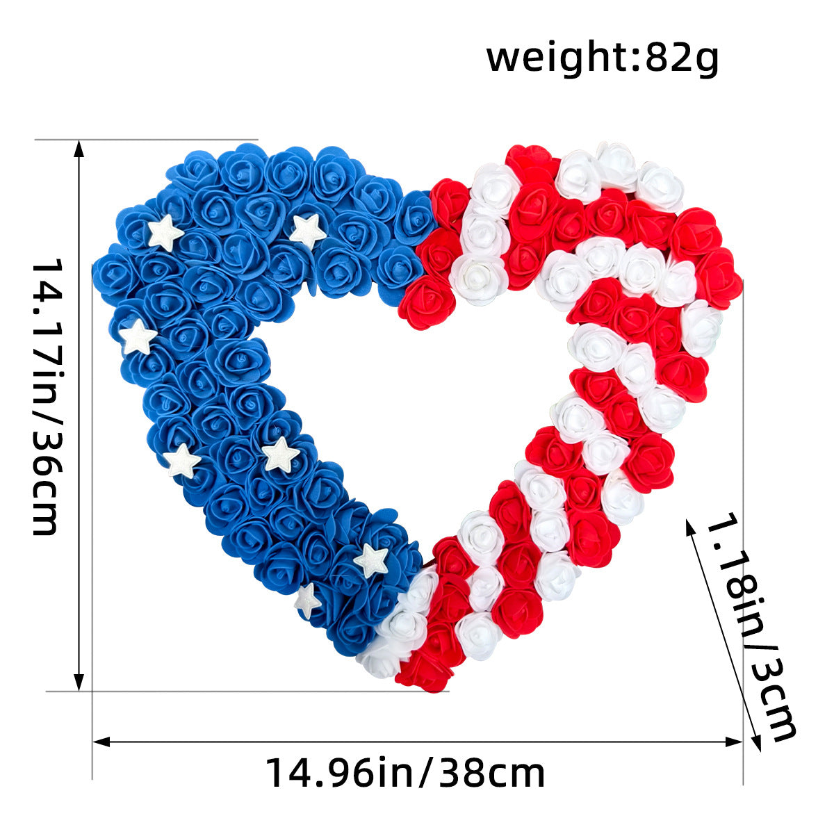 Wholesale American Independence Day Pu Rose Garland Door Hanging Decoration