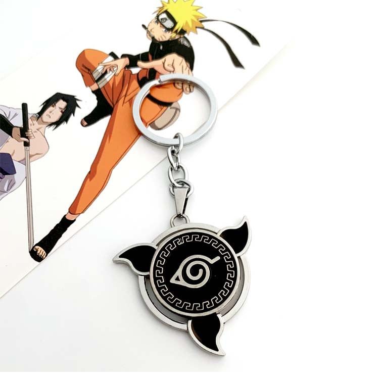 Wholesale Chain Skull Logo Rotatable Alloy Keychain