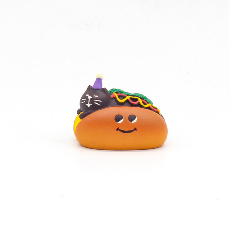 Wholesale  Themed Clown Cat Pumpkin Miniature Resin Scene Ornament For Home Decor Gift