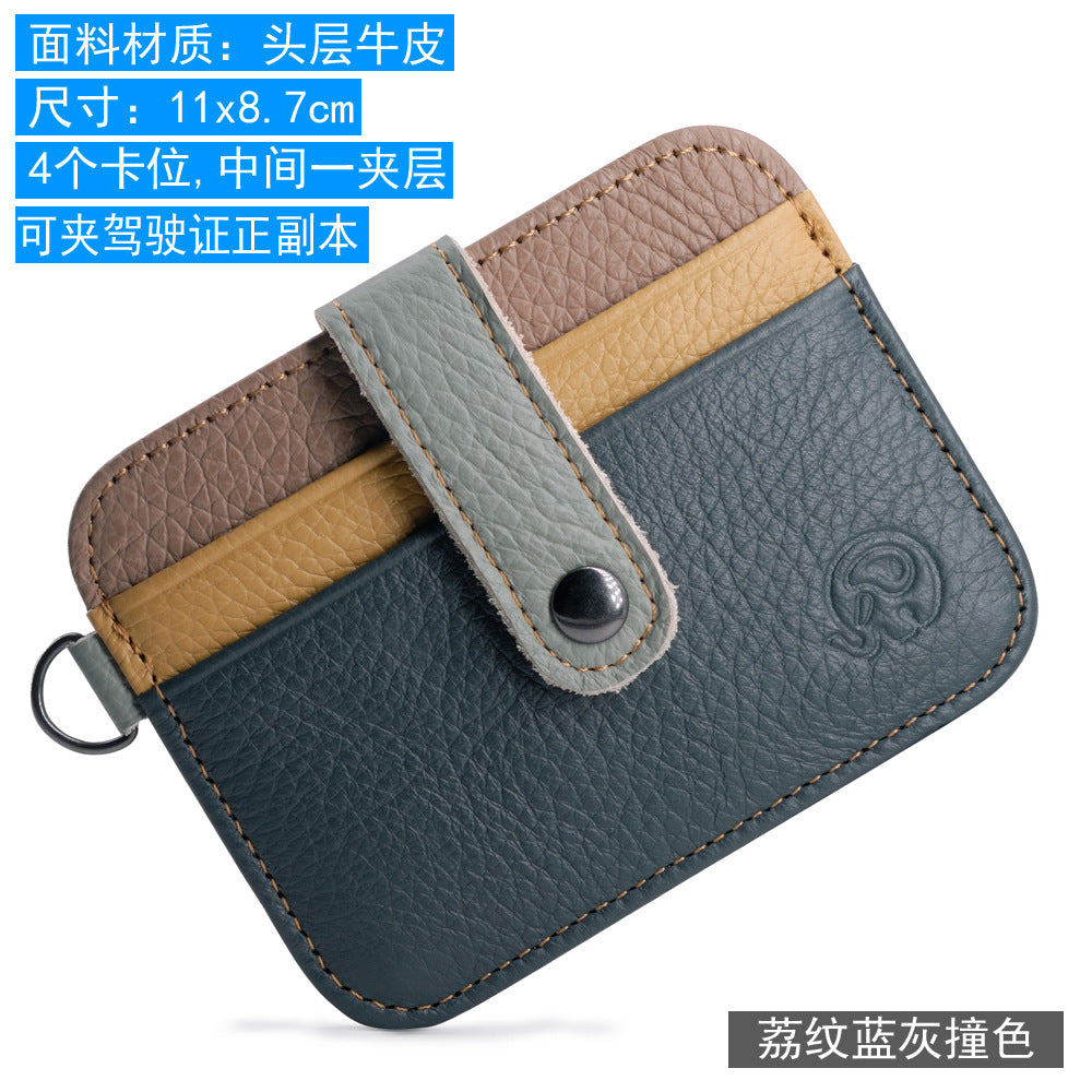 Wholesale First layer cowhide ID card holder men' s wallet