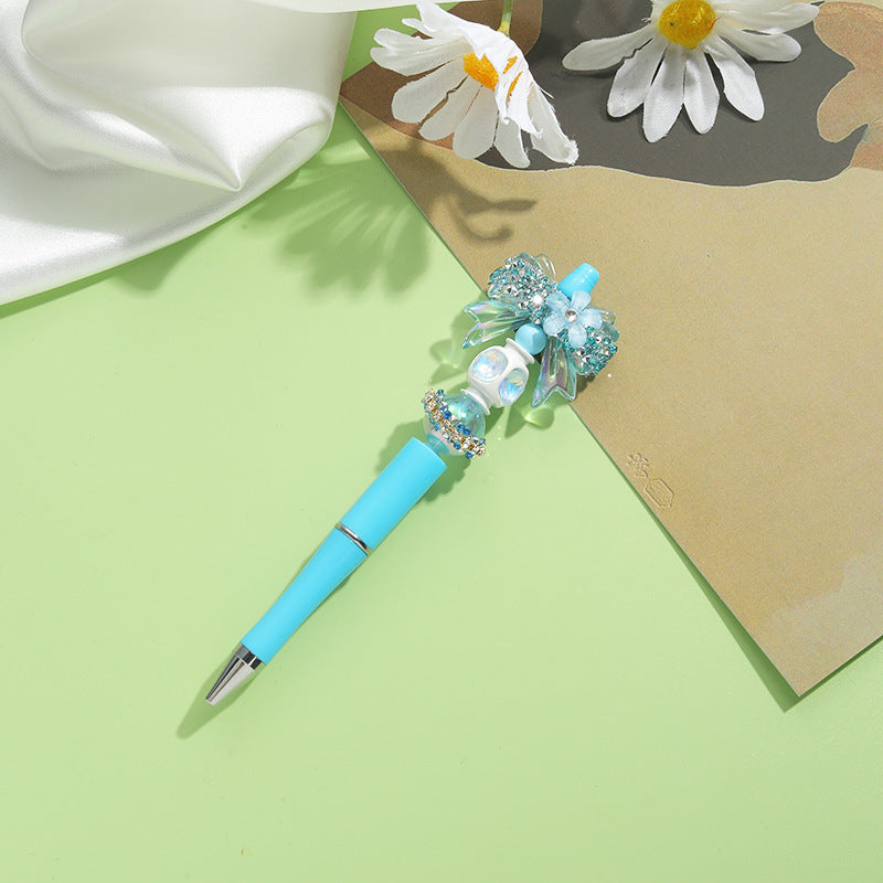 Wholesale Beaded Pens Colorful Handmade Beaded Twisting Flower Butterfly Ballpoint Pen