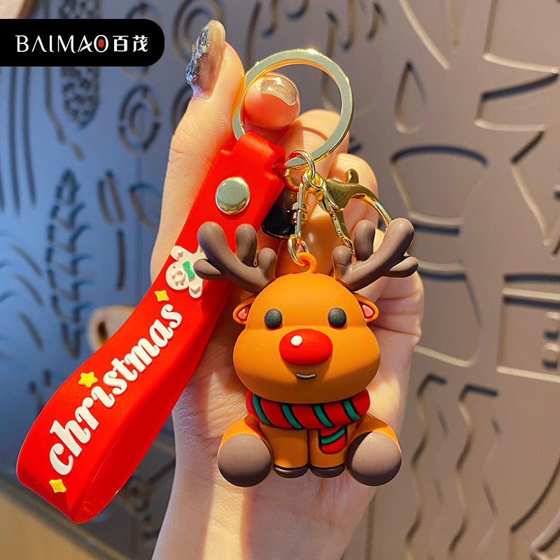Wholesale Christmas Santa Claus Elk Figure Keychain