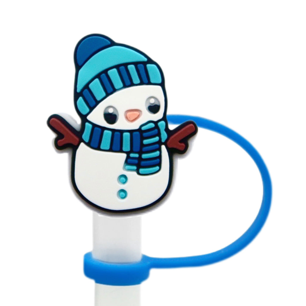 Wholesale 10pcs Winter Series Straw Cap Straw Sleeve Straw Tube Cap