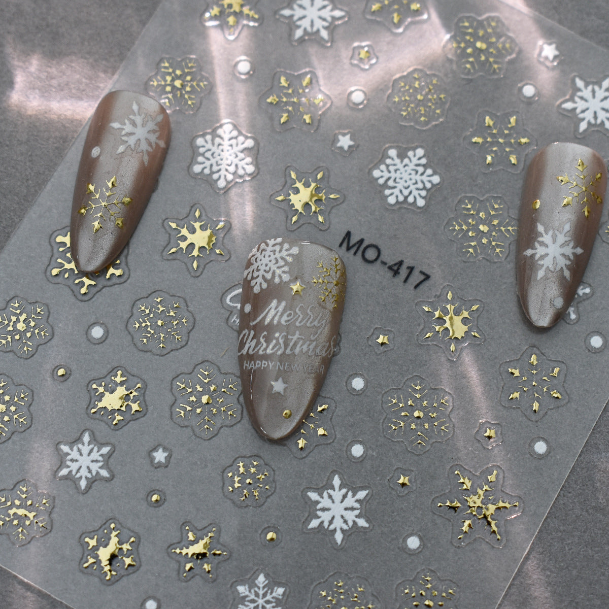 Wholesale Christmas embossed gold-stamped snow scene nail art stickers