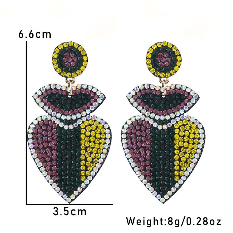 Wholesale Music Carnival Earrings Super Flash Set Rhinestone Exaggerated Hand Earrings