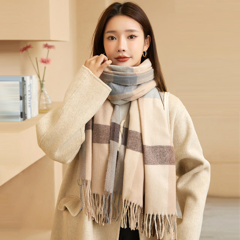 Wholesale Thickened Warm Imitation Cashmere Plaid Scarf