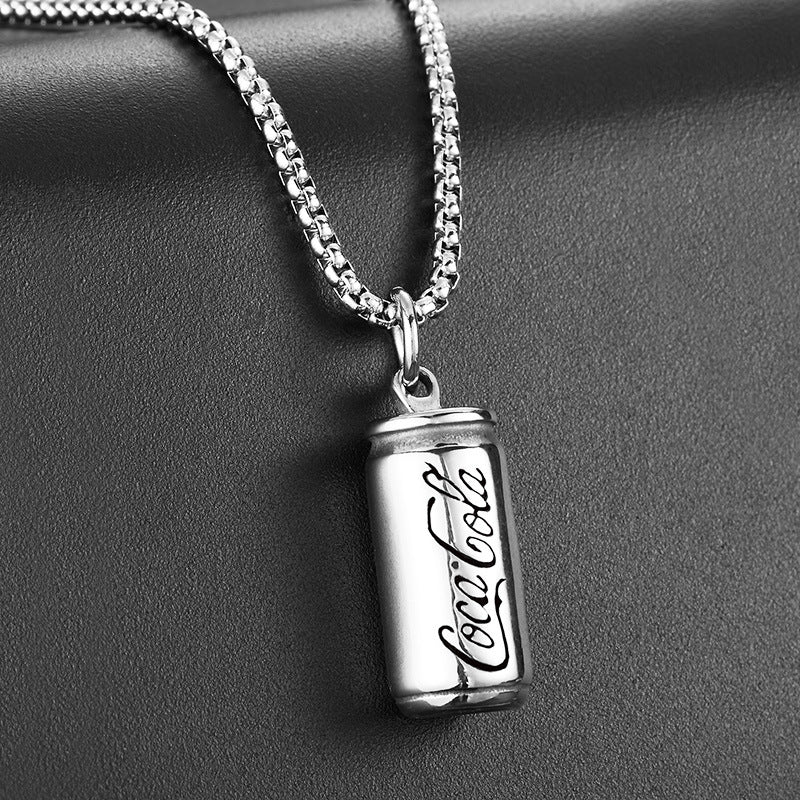 Wholesale Titanium Steel Pull Tab Can Pendant Necklace