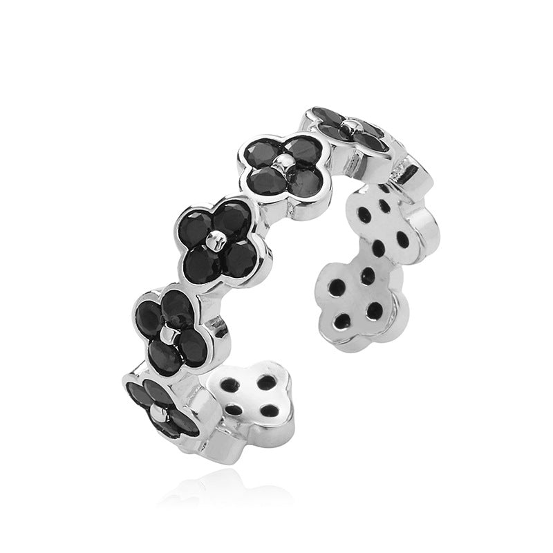 Wholesale Luxury Four-leaf Clover Opening Adjustable Ring