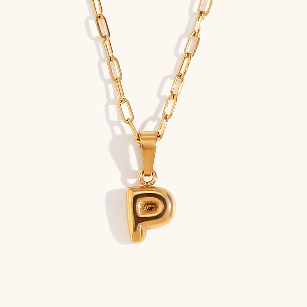 Wholesale Mini Bubble Letter 18K Necklaces