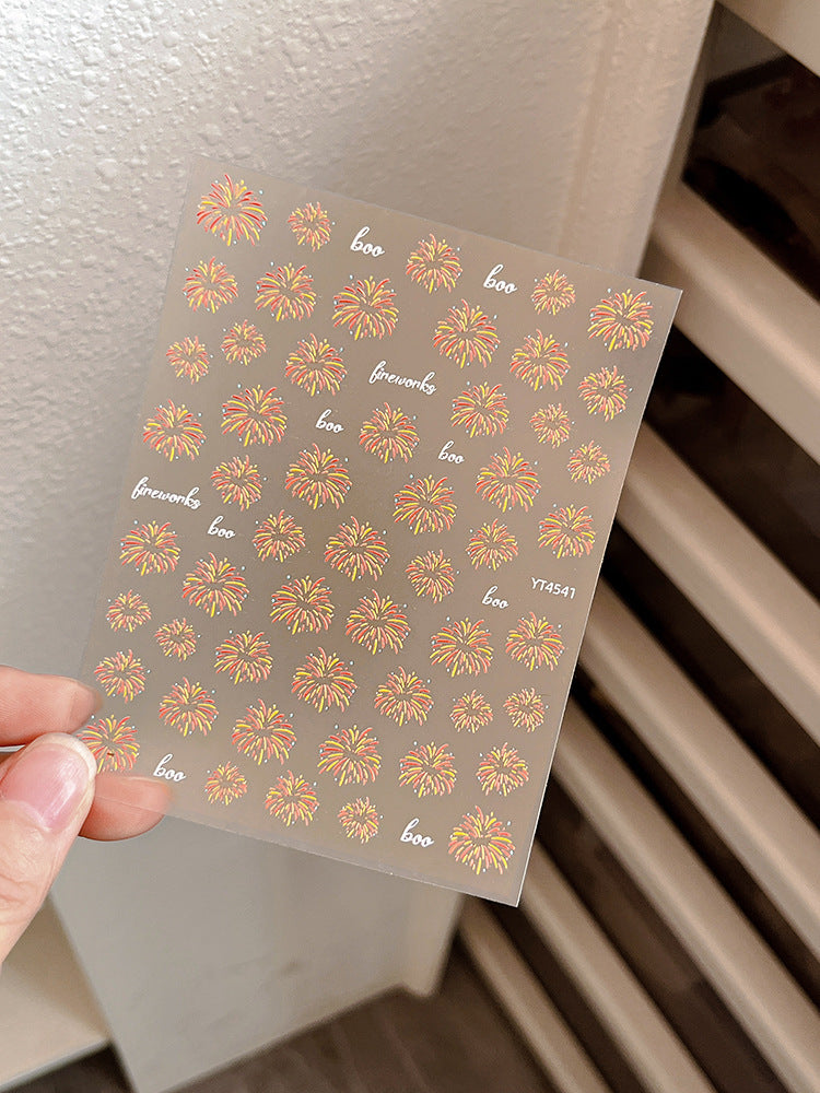 Wholesale Fireworks bloom nail art stickers