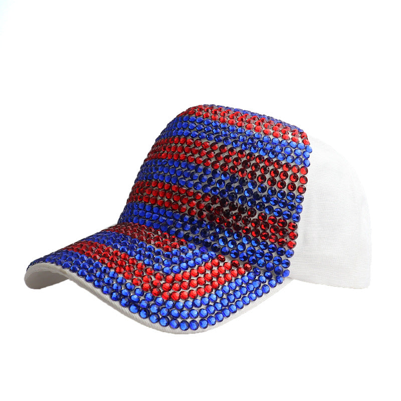 Wholesale Two-color Rhinestone Full Diamond Baseball Cap
