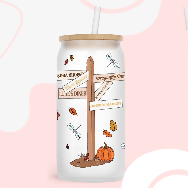 Wholesale Autumn Pumpkin Beverage Series 16oz Cup UV DTF Wraps