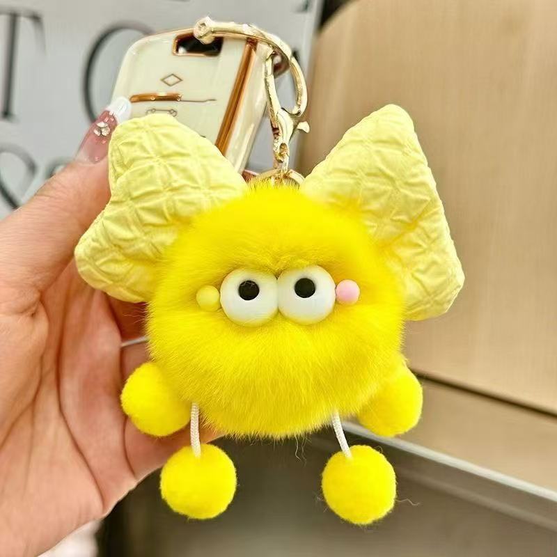Wholesale New cute plush bow briquettes keychain