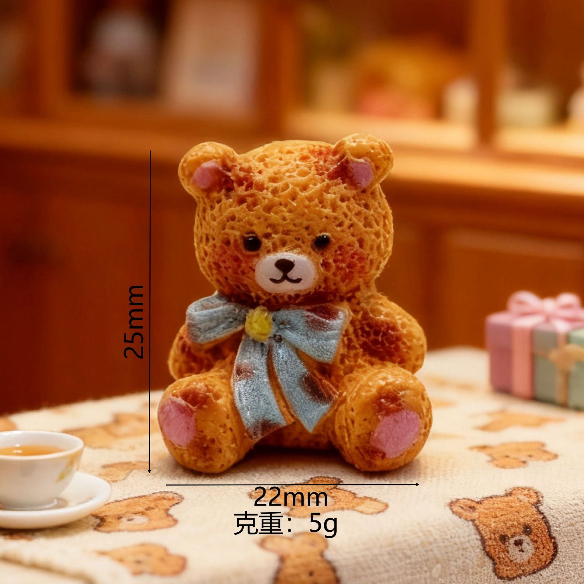 Wholesale 10pcs Cute Bow Bear  Mini Doll Miniature Scene Ornaments  Doll Accessories