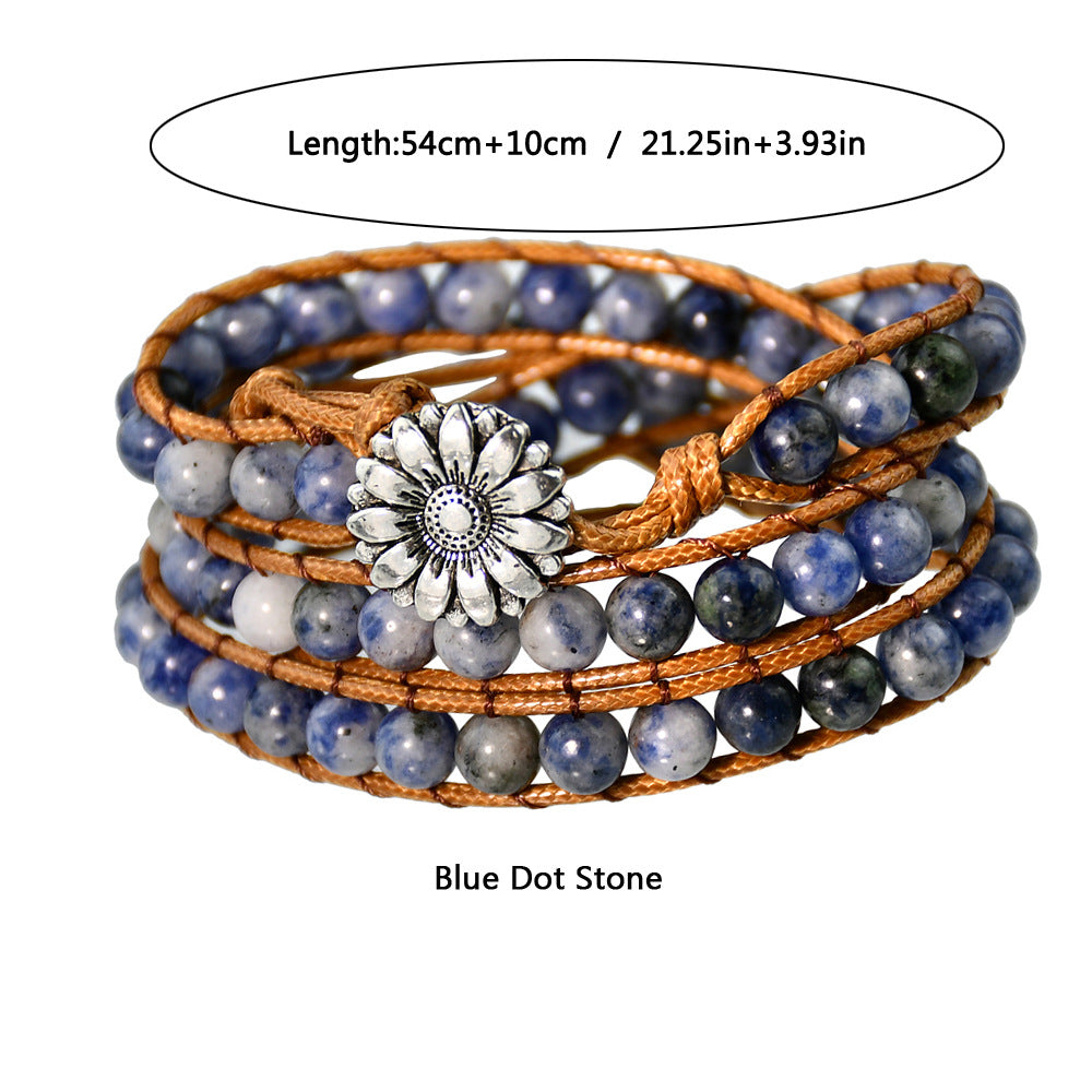Wholesale Tem Explosive Natural Stone Hand-woven Bracelet