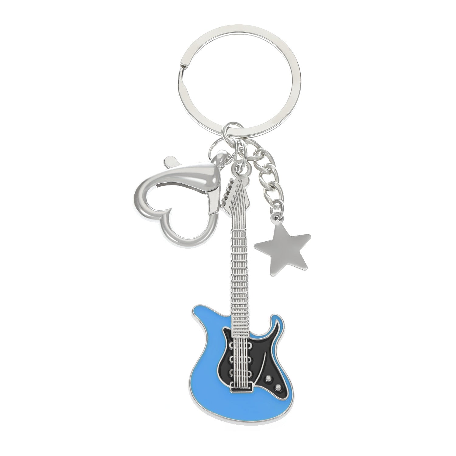 Wholesale Electric Guitar Star Bass Alloy Keychains
