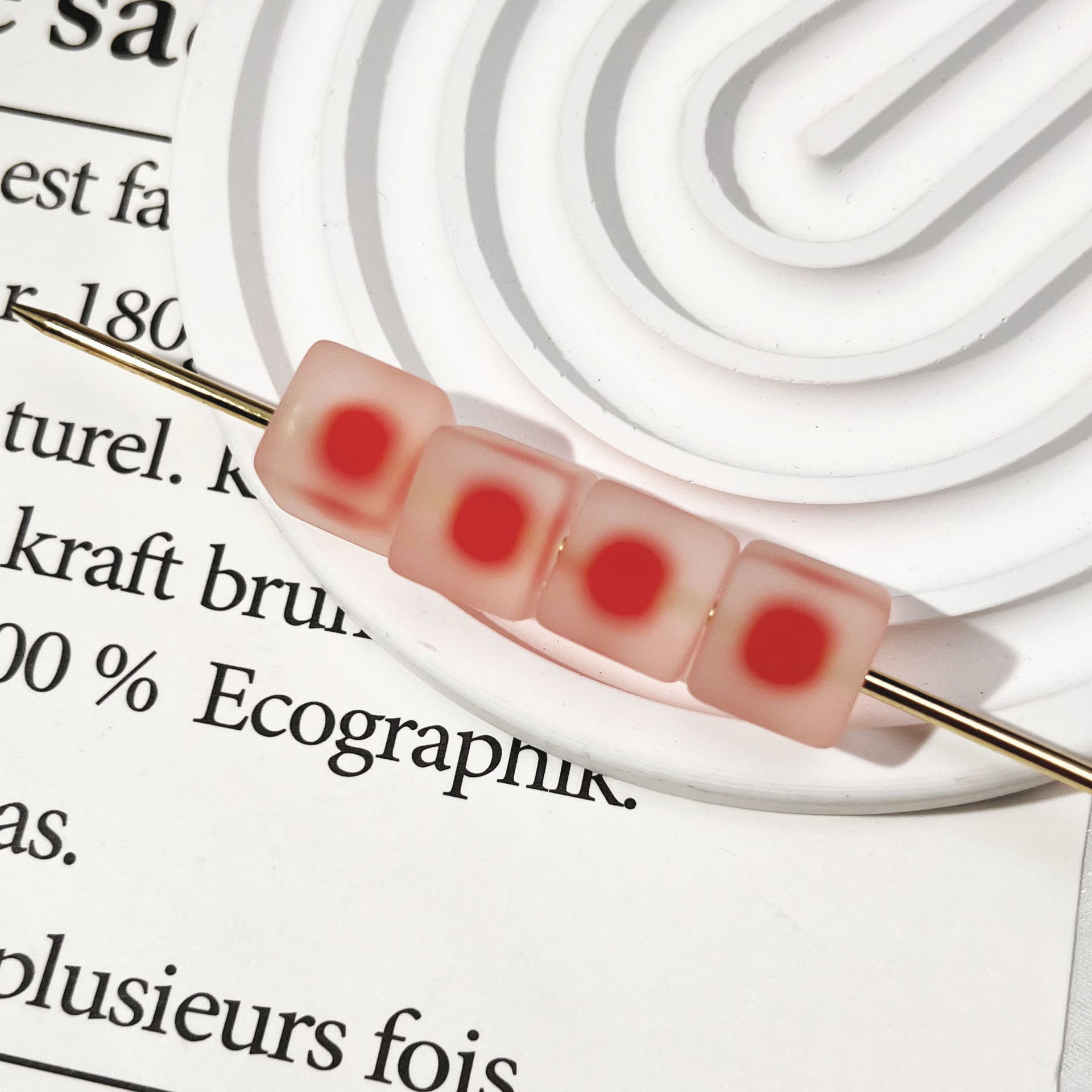 Wholesale 10pcs Colored frosted blocks Acrylic Beads