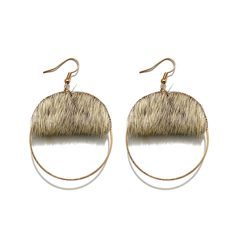 Wholesale Leather Western Style Trendy Patchwork Bohemian Style Atmospheric Fashion Earrings