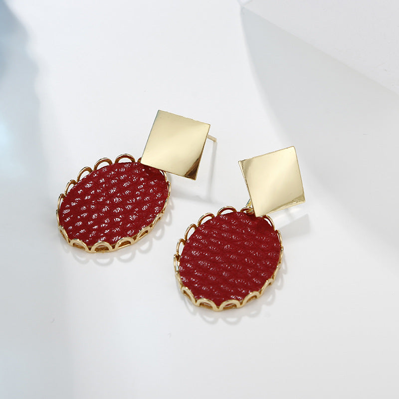 Wholesale Leopard Print Polka Dot PU Leather Earrings