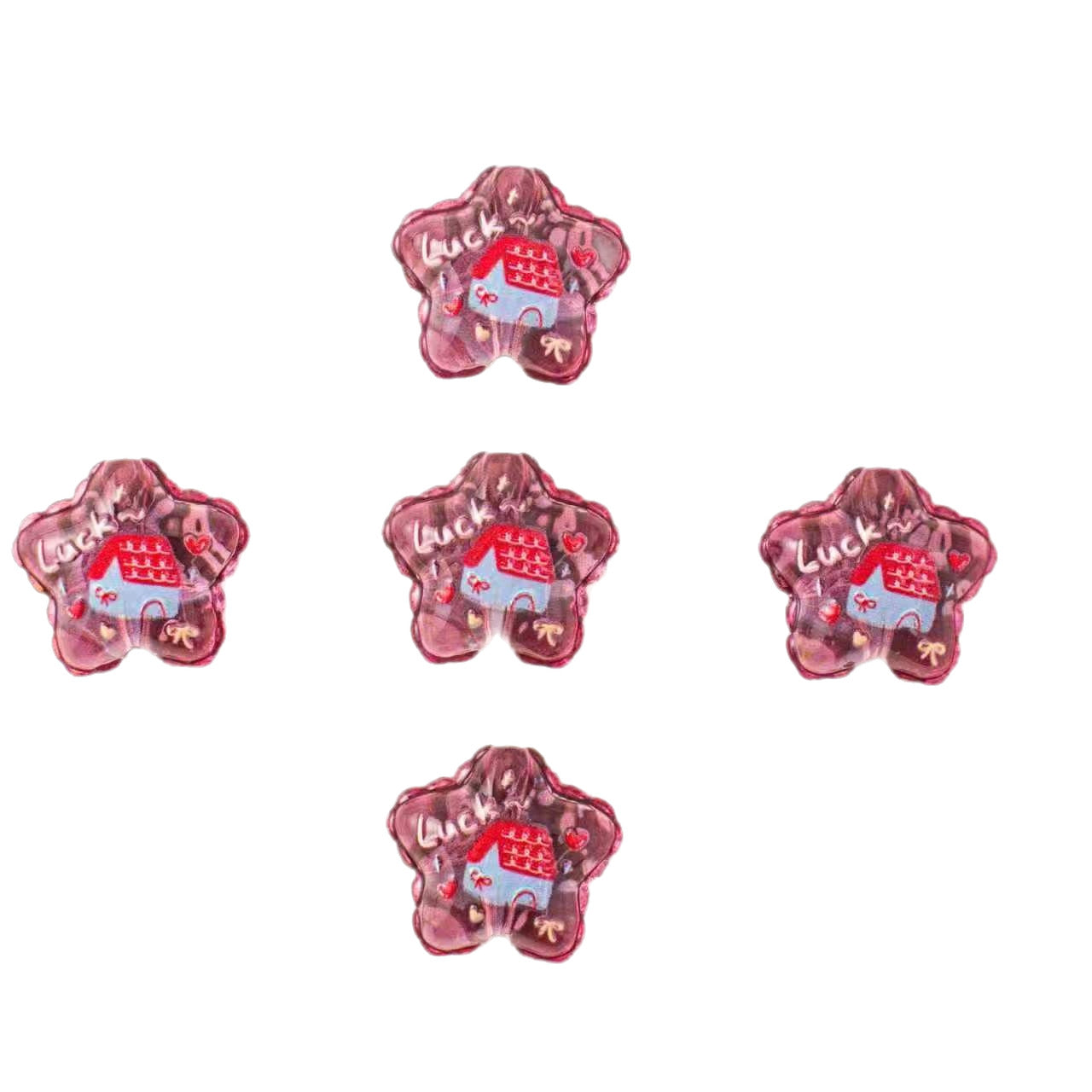 Wholesale 10pcs DIY Acrylic Star Cute Dessert Beaded Crafts Beadable Accessories OLY Exclusive