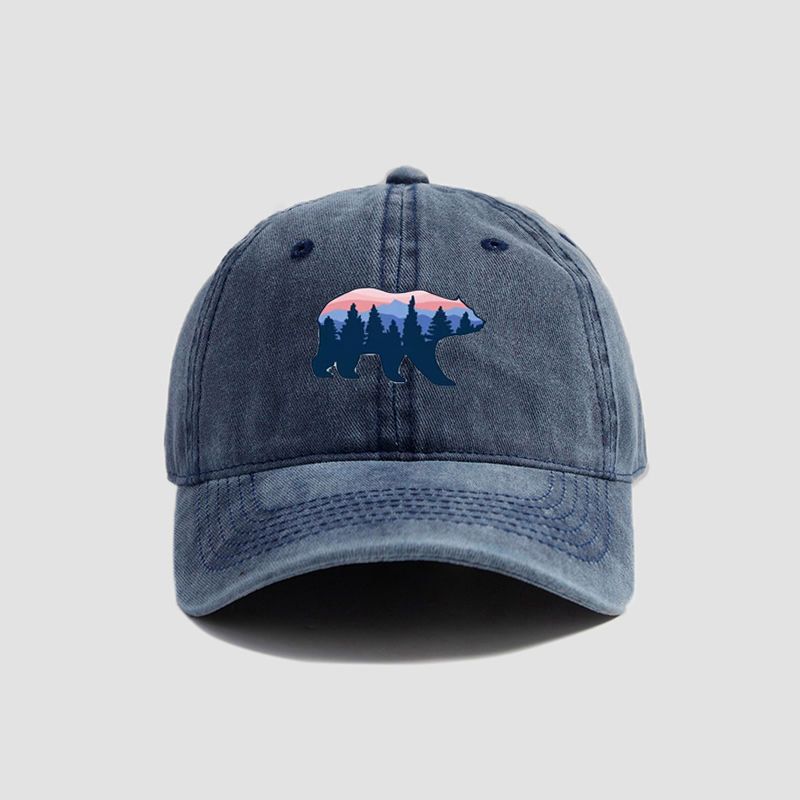 Wholesale Polyester Forest Bear Print Baseball Cap