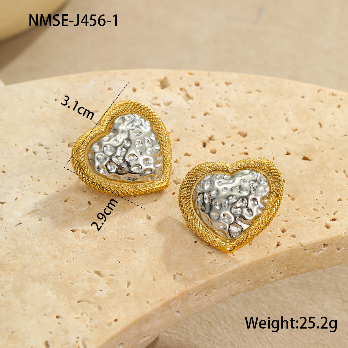 Wholesale  Asymmetric heart-shaped circle Stainless Steel Earrings