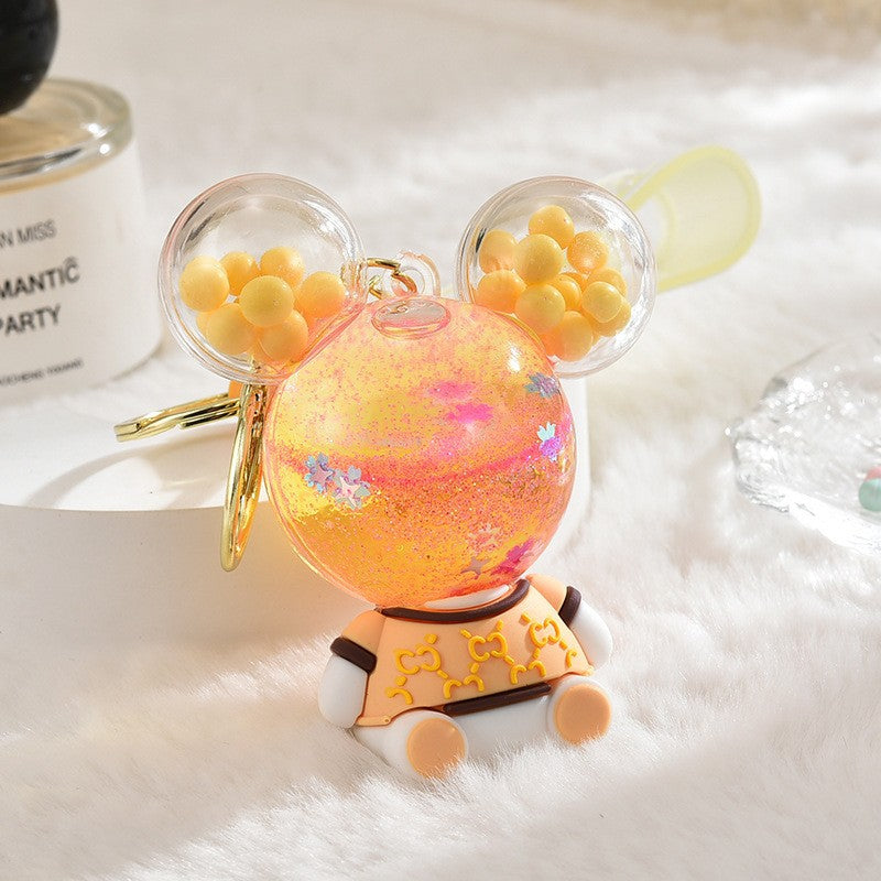 Wholesale Acrylic flowing sand bottle bag keychain