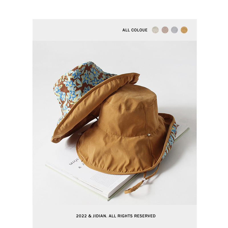 Wholesale Cotton Flower Reversible Bucket Hat