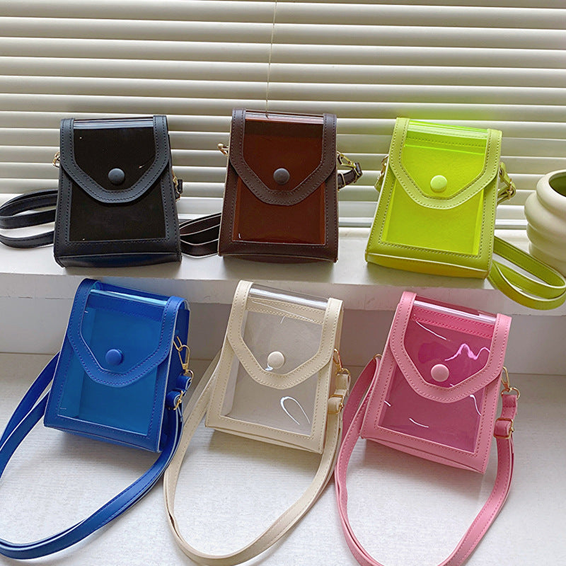 Wholesale 2023 Summer Candy Color Shoulder Bag PVC Transparent Crossbody Mobile Phone Bag