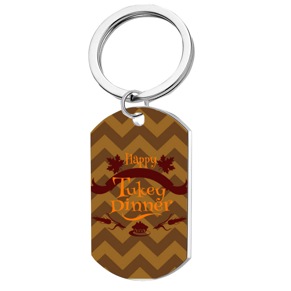 Wholesale Western Farm Stainless Steel Keychain