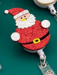 Wholesale Christmas Gift Felt 3D Santa Sock Badge Scroll Retractable Keychain