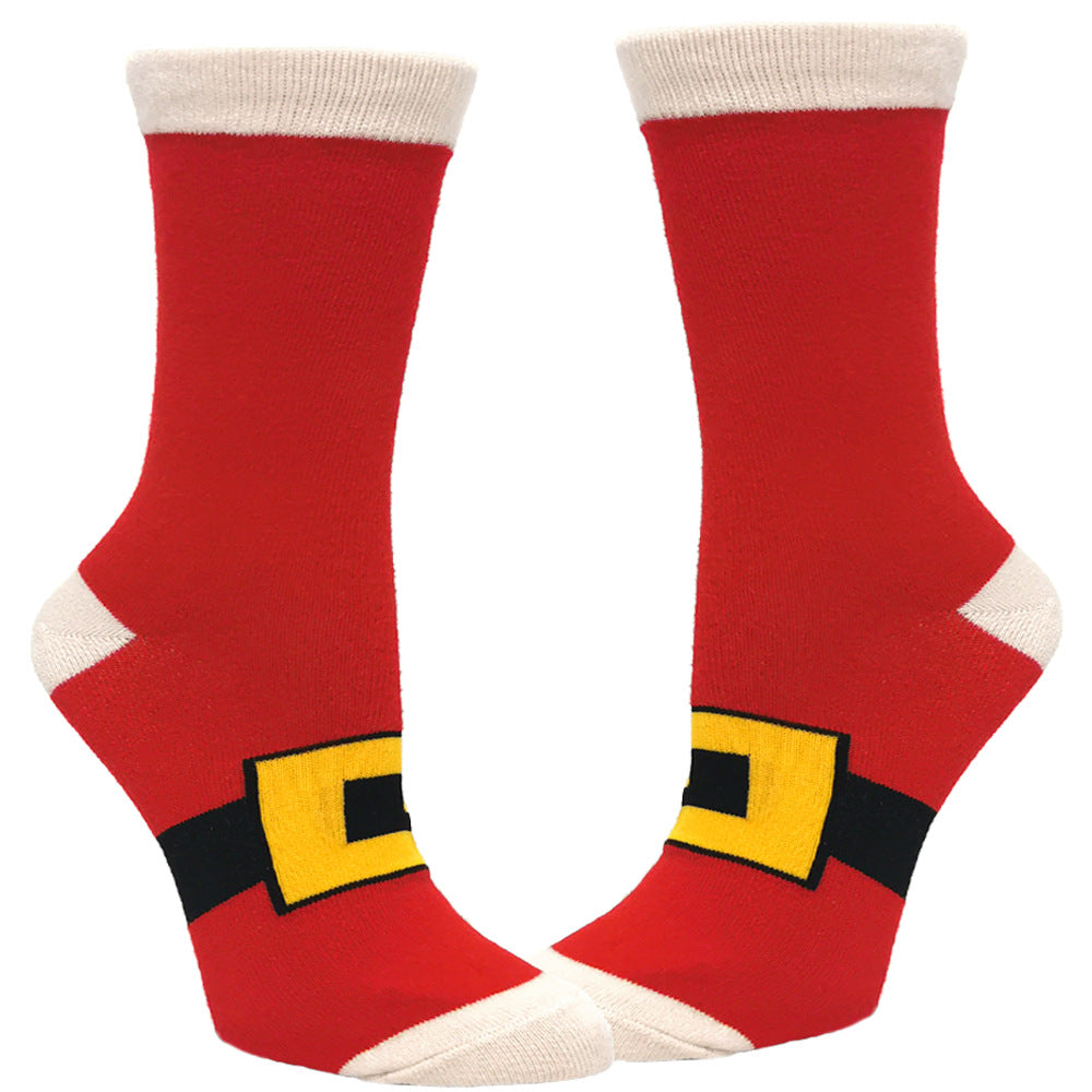 Wholesale Christmas Elk Cotton Mid-calf Socks