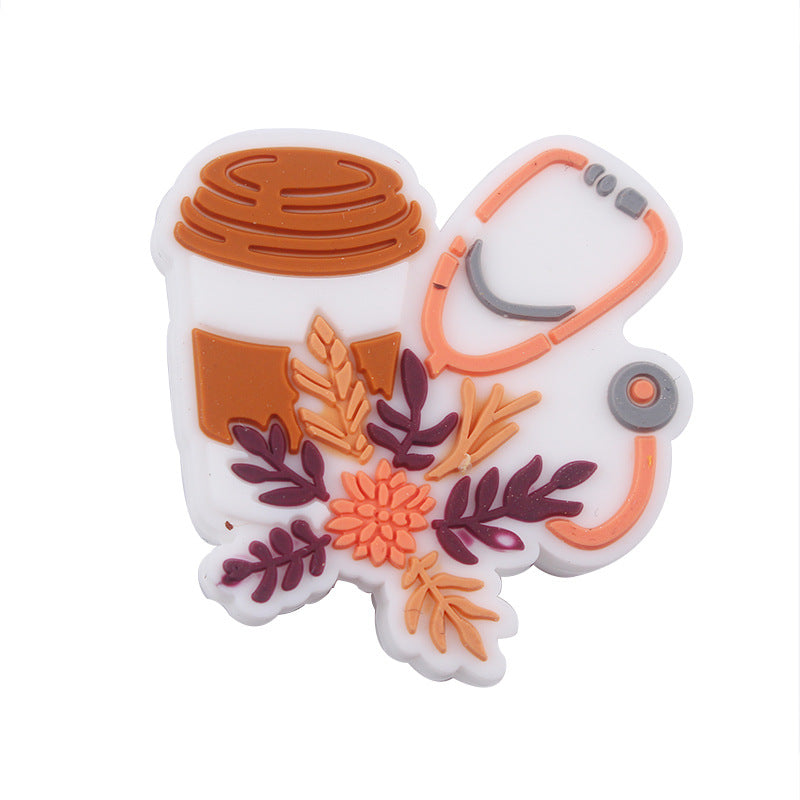 Wholesale Cartoon Teacup Flower Silicone Beads