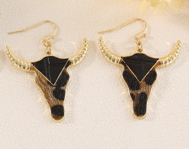 Wholesale Ox Head Vintage Zinc Alloy Earrings