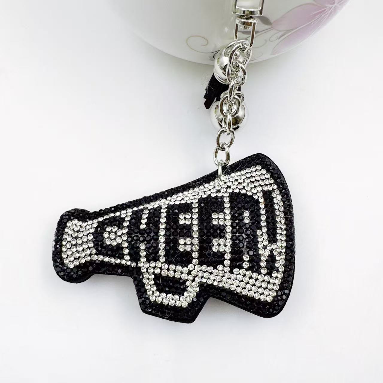 Wholesale  Velvet Hot Diamond Letter Cheer Keychain