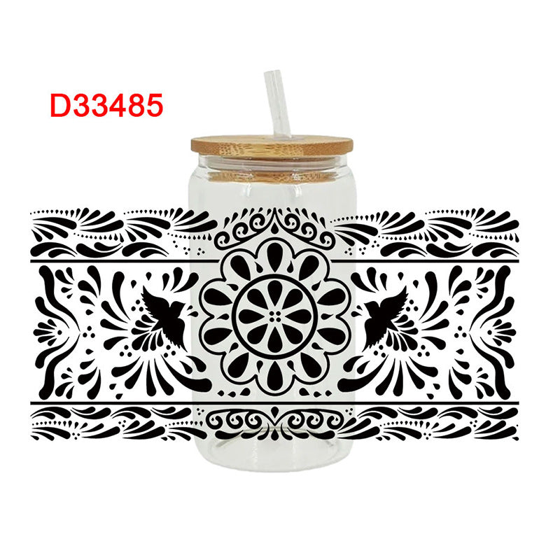 Wholesale  Simple solid color pattern 16oz Cup UV DTF Wraps