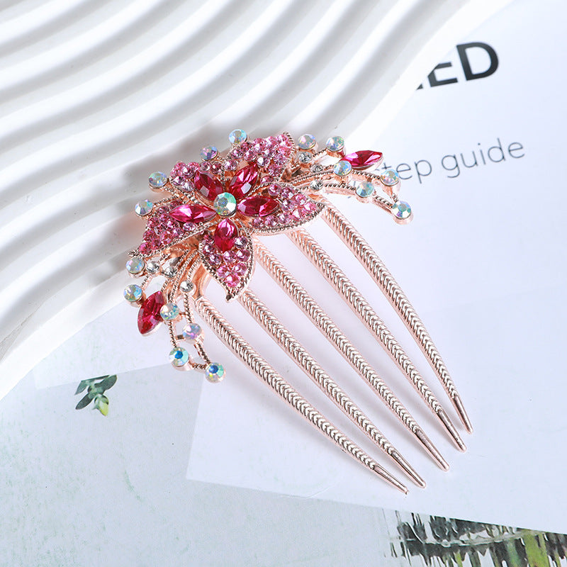 Wholesale Flower Diamond Metal Rhinestone Hair Clips