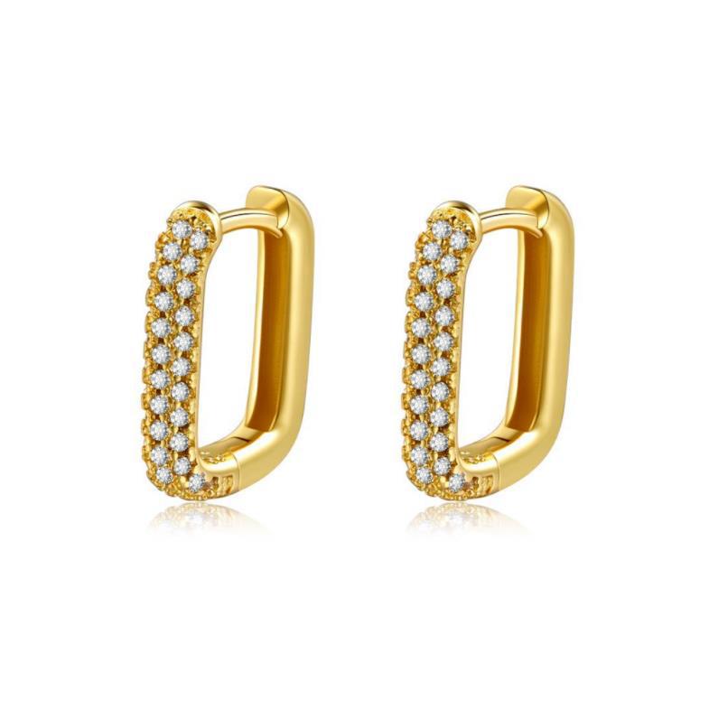 Pendientes geométricos de circón de circón de cobre al por mayor de cobre pendientes geométricos